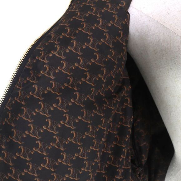 Celine 2w782344n Triomphe Macadam Bomber Down Jacket Outerwear Brown 40 Made In - Picture 5 of 13